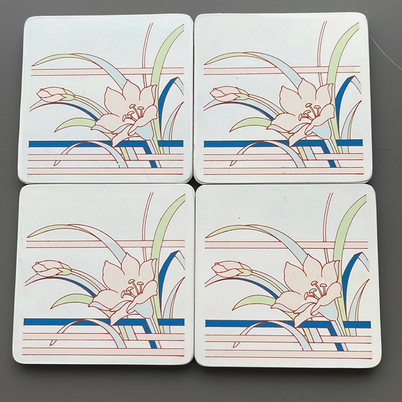 Set of 4 coasters made in Japan - Picture 2 of 4